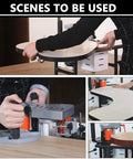 No Sweat Heavy Duty Woodworking Edge Bander With Double Side Glue For Quick Pvc And Plywood Strip Bonding in use on a wooden surface.