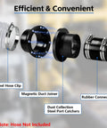 Image showing 4 Inch Magnetic Dust Collection Quick Connect Kit With Ridiculously Strong N52 Magnets And Dual Sealed Gaskets Quick Swap For Table Saws Shop Vacs And Workshop Accessories showcasing steel hose clip, rubber connector, and magnetic duct joiner details.