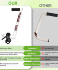 Comparison of ergonomic trimmer grip with shoulder harness to a rusted handle, highlighting material and durability differences