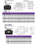 High Quality BK15 And BF15 Ballscrew End Support Bearing Caps For 20mm SFU2004 2005 2010 Threaded Rods Smooth C7 Rotation Upgrade with dimension chart.