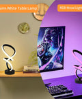 Modern Spiral RGB Table Lamps Set Of 2 With Dimmable Touch Control 10 Lighting Modes Black Frosted Finish Handmade PVC Spiral Shades