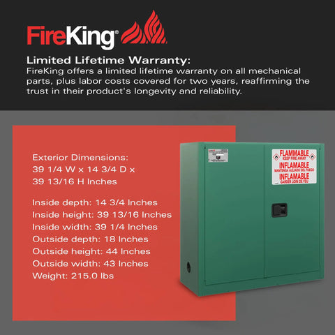 Heavy Duty 30 Gallon Flammable Safety Cabinet With Auto Closing Door Built Like A Tank For Pesticide Storage Meets OSHA And NFPA Rules Made In Usa Hardcore Workhorse Steel For Shop Or Lab Use
