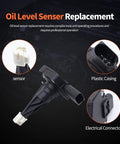 Oil Level Sensor For BMW 2014-2018 Models Including 228i 320i 328i 335i 428i 528i X3 X4 X5 And ActiveHybrid3 Fits 12617638341 black plastic sensor with connector