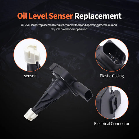 Oil Level Sensor For BMW 2014-2018 Models Including 228i 320i 328i 335i 428i 528i X3 X4 X5 And ActiveHybrid3 Fits 12617638341 black plastic sensor with connector