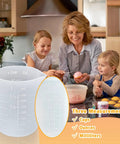 Family using Go To Silicone Chocolate Melting Cup Set With 4 Measuring Cups 250ml And 350ml And 4 Heat Resistant Jar Spatulas