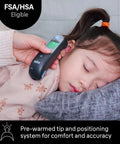 Digital Ear Thermometer For Adults And Infants With Preheated Tip Infrared Reading ExactTemp Beep For Proper Positioning Fast Accurate Temperature Readings Pediatrician Recommended Kid Friendly used on sleeping child