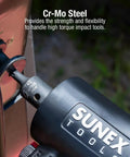 Cr-Mo steel bit from 3/8 Inch Drive Impact Socket Set Master SAE And Metric With Long Mid And Stubby Lengths in use