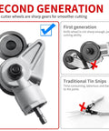 Drill Cut Pro Metal Cutting Adapter for Electric Drills, shown with serrated front wheel for cutting iron and steel, second generation