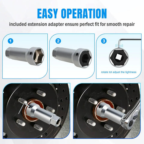 10 Piece Wheel Stud Thread Repair Kit With Case For Replacing Stripped Threads On Axle Spindle Chaser Dies Set in use