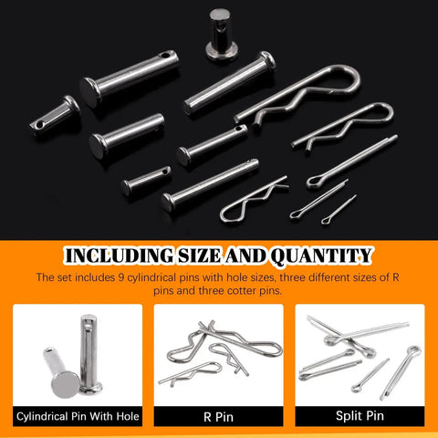 All In One 122 Piece Cotter Pin Kit In 15 Sizes Including M1.5 M2 M3 M4 M6 M8 Made From 304 Stainless Steel with various pin types