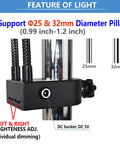 Dual Gooseneck Microscope Light Source 3W 6500K Spotlight Illuminator for 25mm and 32mm pillar, left-right dimming