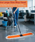 Heavy Duty Commercial Dust Mop With Extended Handle And Thick Cotton Pads For Slick Wet Or Dry Sweep and Badass Daily Cleanup Throughout Your Business Or Warehouse Space.