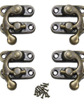 Antique Bronze Mini Swing Arm Latch Set With Old School Vintage Toggle Clasp Lock Catch Hasps For Jewelry Box Wooden Case And Suitcase 32x27mm Includes Mounting Screws Two Sets