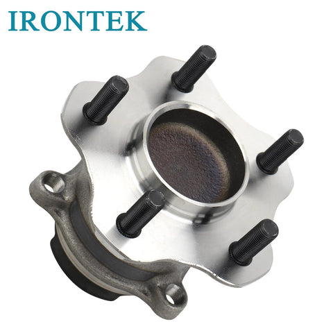 Front view of Rear Wheel Bearing And Hub Assembly For Nissan Rogue And Rogue Select With ABS, 5-Lug, 1 Piece Plug-N-Play Drop-In Replacement