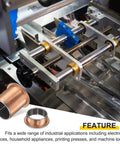 Flanged Sleeve Bearing 22mm Bore 25mm OD 20mm Length 32mm Flange 1.5mm Thick 20 Pack Sintered Bronze Wrapped Oilless Bushings For Self Lubricating Heavy Duty Iron Alloy Bearings in machine assembly