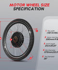 26 Inch Rear Wheel Electric Bike Conversion Kit With 48V 1000W Hub Motor 3 Mode Controller PAS Twist Throttle Specifications