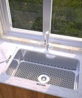 Silicone Kitchen Sink Mat With Non Slip Design, Stable Farmhouse Sink Protector for Stainless Steel Drainboard, Gray