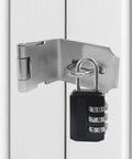 2 Pack 4 Inch 90 Degree Stainless Steel Hasp Latch Set For Barn Doors Closets And Cabinets Durable 304 Stainless Steel with Combination Lock