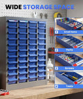 40-Drawer Bolt Bin Organizer Cabinet with ABS Drawers for nuts, bolts, screws in garage workshop home and office use