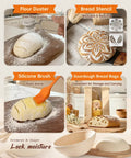 Complete Sourdough Starter Kit For Beginners And Bakers With Round Banneton Proofing Basket, tools for sourdough baking.