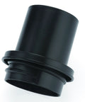 Two And A Half Inch ABS Hose End Dust Collection Fitting For Shop Vacuums, Heavy Duty Dust Control Adapter, side angle view, black plastic