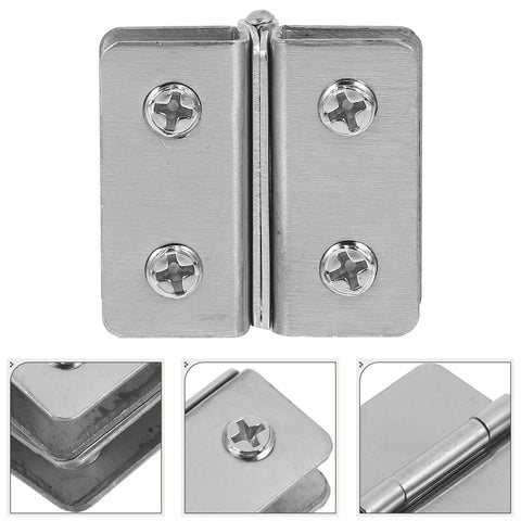 Heavy Duty Stainless Steel Small Glass Door Hinges 2 Pack With Adjustable Thickness For Cabinets Showcases And Wine Cabinets