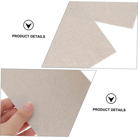 Close-up of Mica Sheet Microwave Waveguide Cover Kit 12 Piece Heat Resistant Insulation Plate, hand holding a mica sheet