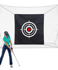5x5 Ft Golf Target Cloth For Net Replacement With 4 Straps Indoor Outdoor Hitting Target For Practice And Training Aids High Visibility Center Circle