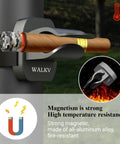 Magnetic Cigar Holder For Golf Cart With Velcro Mount Universal Fit For 30 To 60 Ring Gauge Aluminum Rest holds cigar securely.