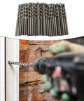 50 Piece Drywall Drill Bit Set With One Eighth Inch Shank And Three Quarters Inch Cutting Depth Guide Point Bits For Power Tools Pro Grade Heavy Duty Kit For Pros And DIYers Home Projects drilling drywall around a window frame