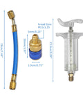Dimensions of Oil And Dye Injector Kit For Car HVAC AC Compressors, 30ml Hand Push Manual Injector with Quick Coupler