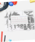 Woodruff Key Assortment Kit For Mechanical Projects Pro Grade Heavy Duty Carbon Steel Semicircle Keys in clear box with compartments.