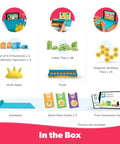 Contents of Junior Genius Pack 3-In-1 STEM Learning Kit with Word Wiz Mission Math and Connecto-Tech Powered Educational Toys for Kids
