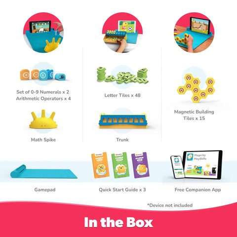 Contents of Junior Genius Pack 3-In-1 STEM Learning Kit with Word Wiz Mission Math and Connecto-Tech Powered Educational Toys for Kids