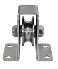 Removable U Bearing Fixed Pulley For Wire Rope Systems, 304 Stainless Steel, Heavy Duty Wheel With Quiet Operation, Rustproof Waterproof, High Temperature Resistant, 12mm Slot Width, Smooth Lifting And Traction front view