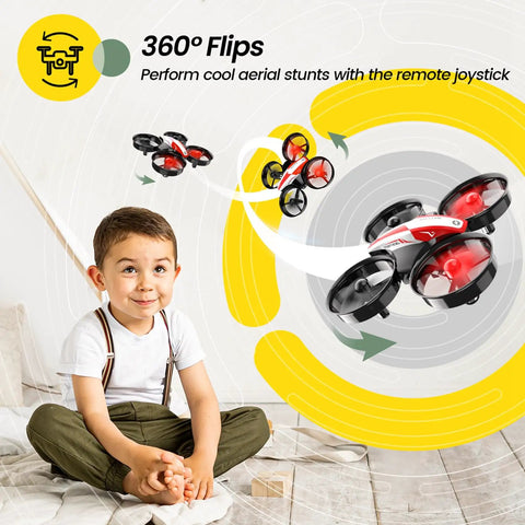 Mini Drone For Kids And Beginners Indoor RC Nano Quadcopter With Auto Hovering 3D Flips Headless Mode shown in flight