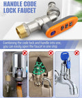 Upgraded Outdoor Faucet Lockout System With Password Lock Gate Valve Integrated Orange Brass Handle Anti Theft Water Shutoff