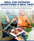 Two Pack XL Collapsible BBQ Prep Tub With Built In Cutting Board Lid And Strainer in use at outdoor grilling scene