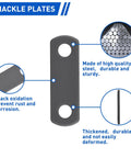 Shackle plates from Trailer Axle Equalizer Shackle Kit For Double Eye Springs 3500 To 5200 Lbs Axles, black oxidation coating.