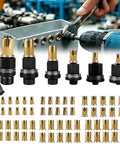 Heavy Duty Rivet Nut Tool Set With 6 Pliers And 60 Press Inserts Carbon Steel Fastening Kit For Auto Sheet Metal And Industrial Use Portable M3 To M10 Rivet Nut Kit For Quick Solid Assemblies, M3 to M10 inserts shown