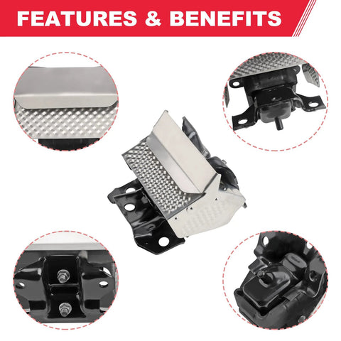 Engine Mount Set Two Piece With Heat Shield For 2007 Through 2014 GM Trucks And SUVs Right And Left Replacement A5365HY