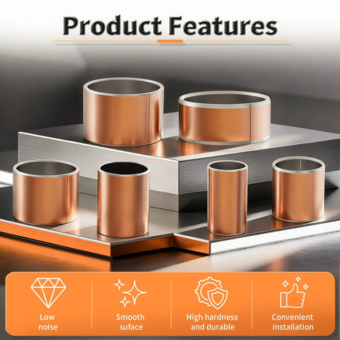 Bronze sleeve bearings, 10 pcs, 8mm bore x 10mm OD x 5mm length, for sliding parts