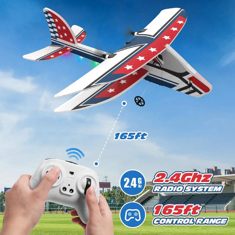 Flying Totally Beginner Friendly RC Plane With 6 Axis Gyro Stabilizer For Smooth Flight Ready To Fly 2 Channel Glider Toy