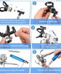 Step-by-step guide for assembling 12 Piece Pro Grade Airless Paint Sprayer Gun Kit With Nozzle Guard 5 Reversible Tips Set And 5 Mesh Filters
