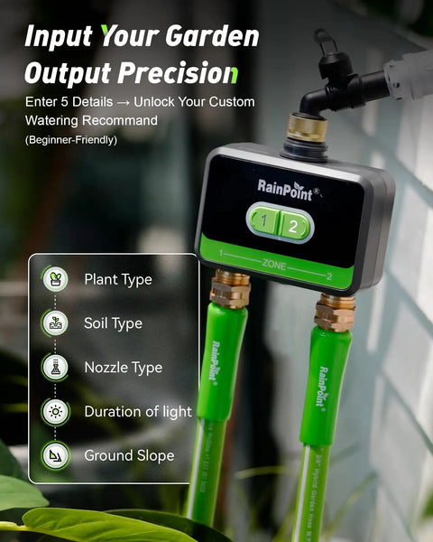 WiFi Garden Hose Water Timer With Brass Inlet And Outlet Two Zone Smart Hose Timer Remote Control Via App