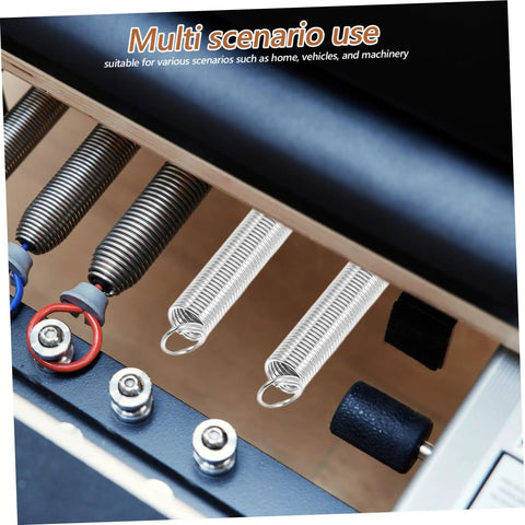 Heavy Duty Compression And Extension Spring Assortment Kit With 200 Pieces For DIY Projects Home Repairs Crafting Versatile Applications Plus Throttle Return Springs, black and silver coil springs
