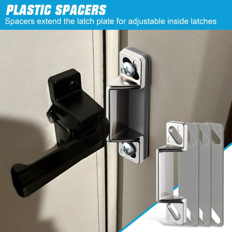 Durable Screen Door Latch Replacement Kit Compatible With Prime-Line K5148 zinc die-cast latch and plastic spacers