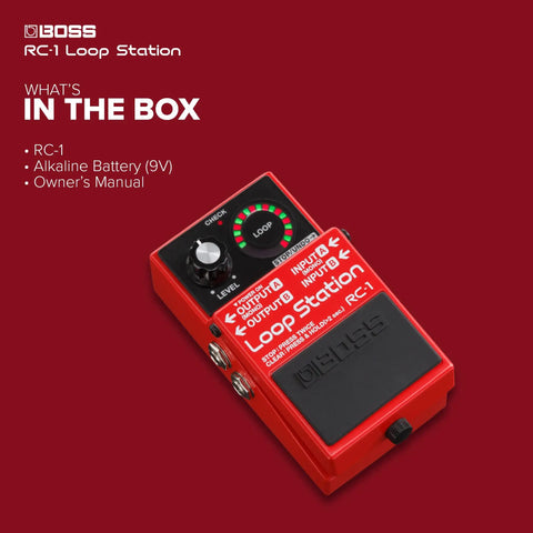 One Button Loop Station Pedal For Guitar Bass And Keys - Easy Looper With Footswitch - compact red stompbox shown