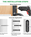 Installation steps for Badass Heavy Duty Wall Mount Handrail For Patio Steps showing wood and concrete applications.