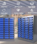 40 Drawer Nut And Bolt Organizer Cabinet With Alloy Steel And ABS Construction, visible in workshop setting.